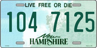 NH license plate 1047125
