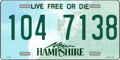 NH license plate 1047138