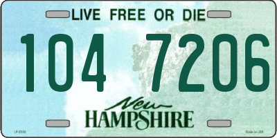 NH license plate 1047206