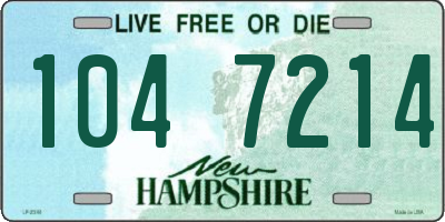 NH license plate 1047214