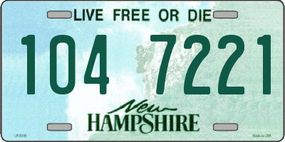 NH license plate 1047221