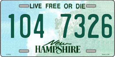 NH license plate 1047326