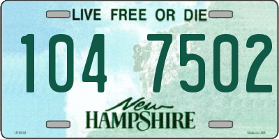 NH license plate 1047502