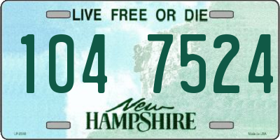 NH license plate 1047524