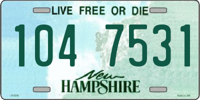 NH license plate 1047531