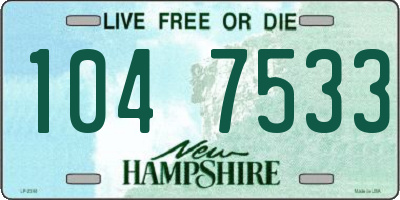 NH license plate 1047533