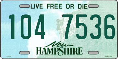 NH license plate 1047536
