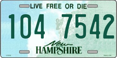 NH license plate 1047542