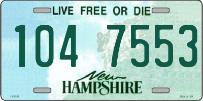 NH license plate 1047553