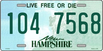 NH license plate 1047568