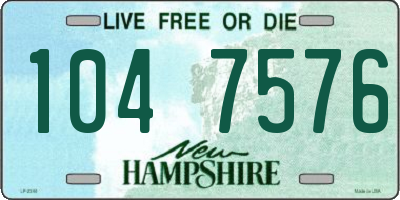 NH license plate 1047576