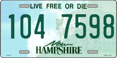 NH license plate 1047598