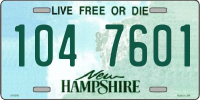 NH license plate 1047601