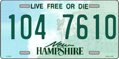 NH license plate 1047610