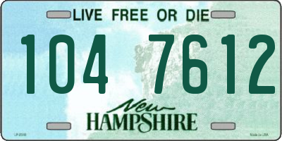 NH license plate 1047612