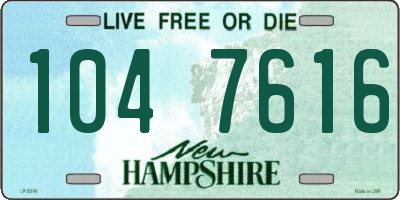 NH license plate 1047616