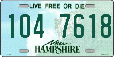 NH license plate 1047618
