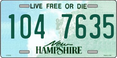 NH license plate 1047635