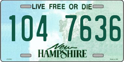 NH license plate 1047636