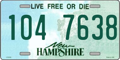 NH license plate 1047638