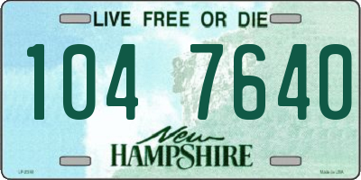 NH license plate 1047640
