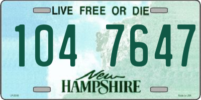 NH license plate 1047647