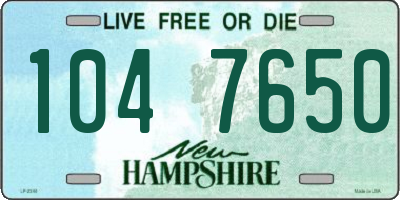 NH license plate 1047650
