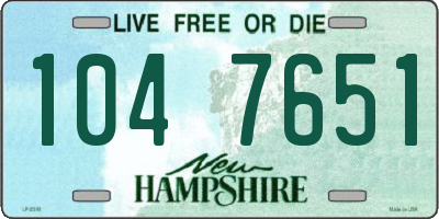 NH license plate 1047651