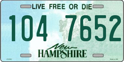 NH license plate 1047652