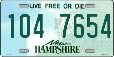 NH license plate 1047654