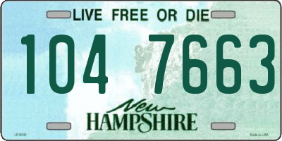 NH license plate 1047663