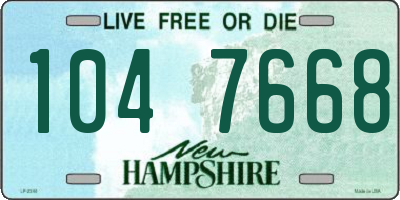 NH license plate 1047668