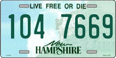 NH license plate 1047669