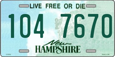 NH license plate 1047670