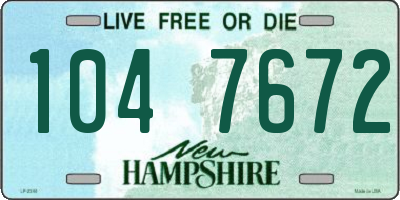 NH license plate 1047672