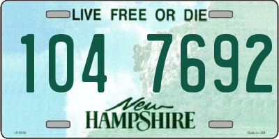 NH license plate 1047692