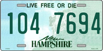 NH license plate 1047694