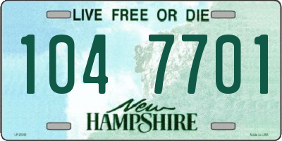 NH license plate 1047701