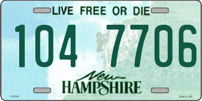 NH license plate 1047706