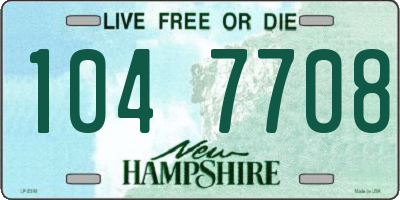 NH license plate 1047708