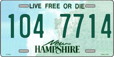 NH license plate 1047714
