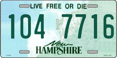 NH license plate 1047716