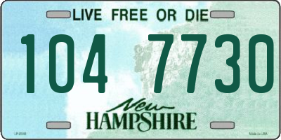 NH license plate 1047730