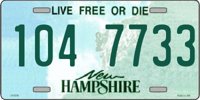NH license plate 1047733
