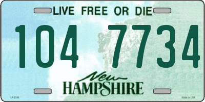 NH license plate 1047734