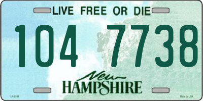 NH license plate 1047738