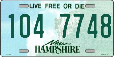 NH license plate 1047748