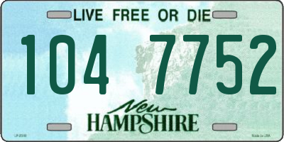NH license plate 1047752
