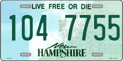 NH license plate 1047755