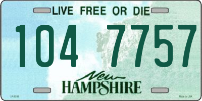 NH license plate 1047757